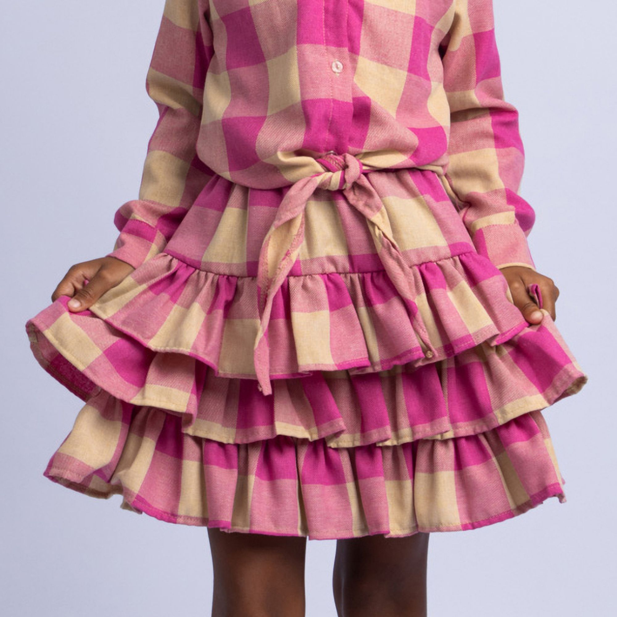 Saia-Infantil-Junina-Flanela-Xadrez-Rosa-Babados-1