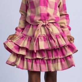 Saia-Infantil-Junina-Flanela-Xadrez-Rosa-Babados-1