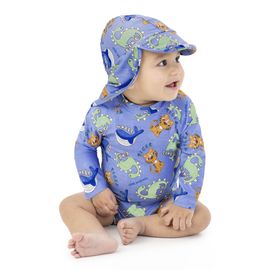 Macaquinho-Praia-Infantil-Manga-Longa-com-Chapeu-Azul-Animais-1