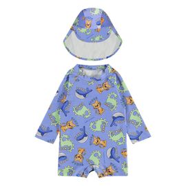 Macaquinho-Praia-Infantil-Manga-Longa-com-Chapeu-Azul-Animais-2