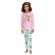 Pijama-Meninas-Longo-Malha-Ursinho-Rosa-e-Menta-Brilha-Escuro-1