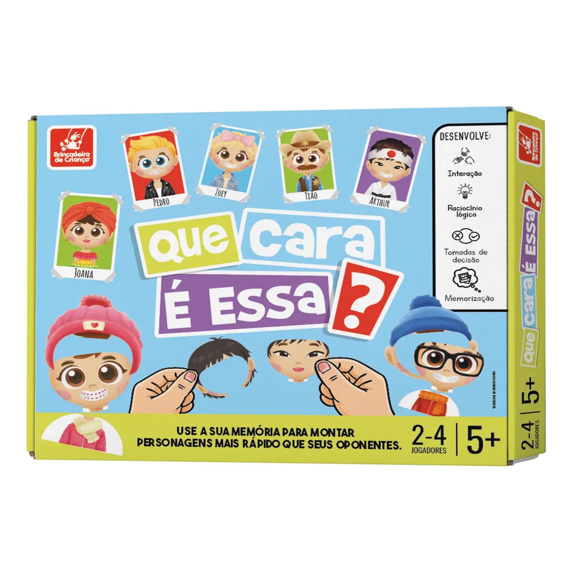 Jogo De Tabuleiro Que Cara é Essa? 2-4 Jogadores Brincadeira de Criança BDC 7919