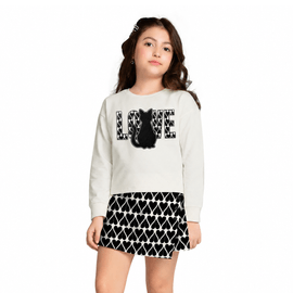 Conjunto-Meninas-Casaco-Off-White-Cat-Love-e-Short-Saia-Preto-1