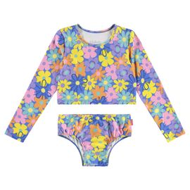 Biquini-Meninas-Top-Cropped-Manga-Longa-Azul-Flores-Coloridas-2