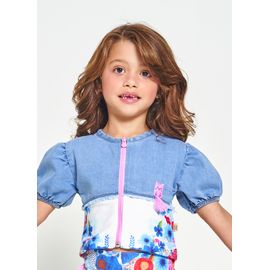 Blusa-Meninas-Ziper-Manga-Curta-Jardim-Real-Jeans-e-Branco-Alphabeto-1