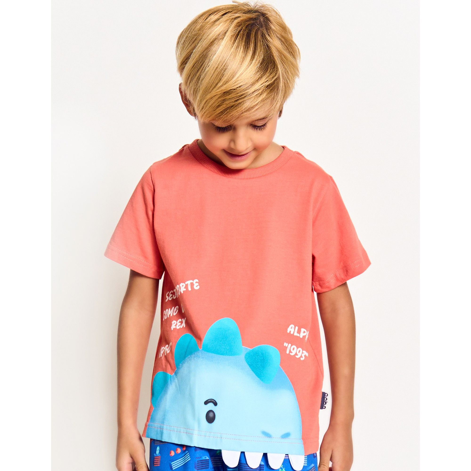Camiseta-Infantil-Manga-Curta-Coral-Digital-Dino-Dentes-Alphabeto-1