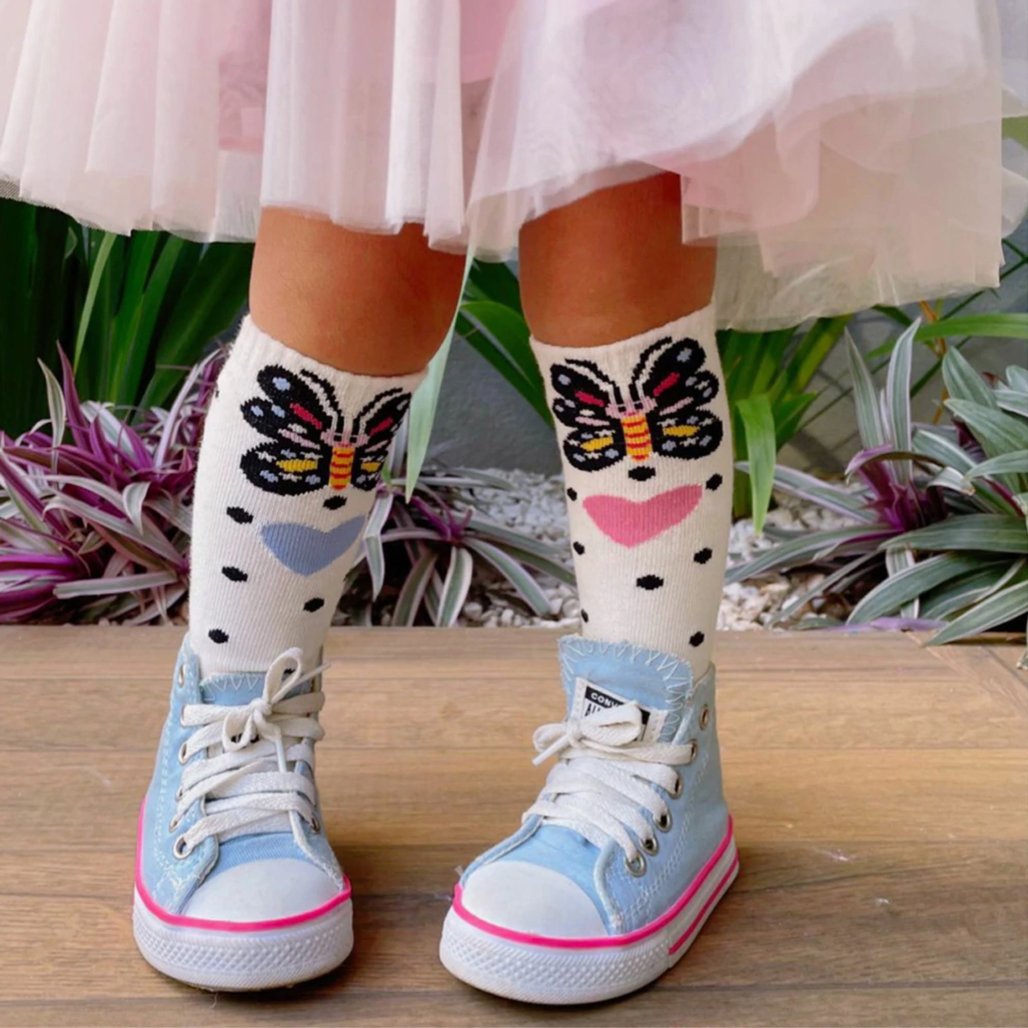 Meia-Infantil-3-4-Branca-Butterfly-Borboletas-Cantarola-1