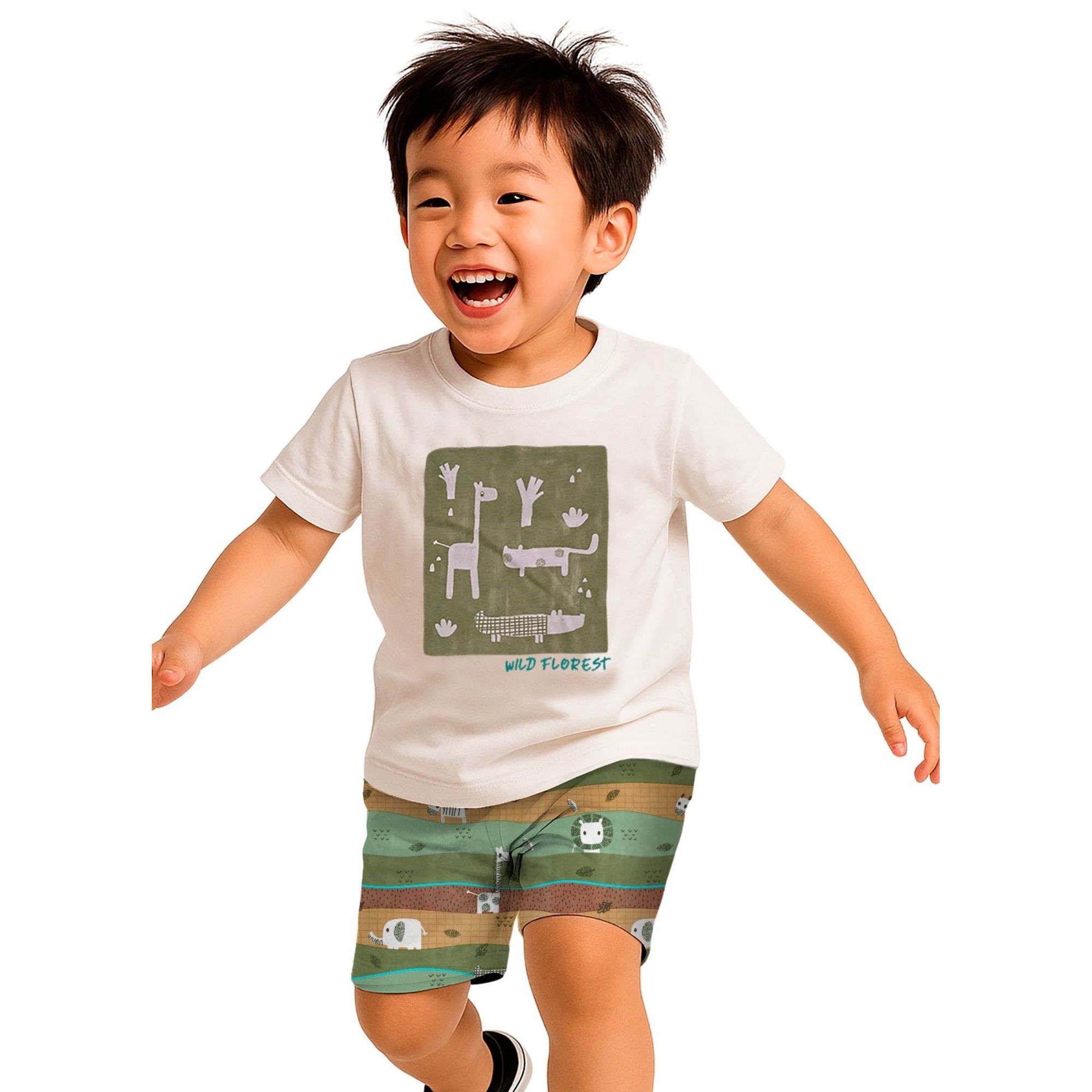 Conjunto-Meninos-Camiseta-Branca-Wild-Florest-e-Bermuda-Microfibra-Verde-Alphabeto-1