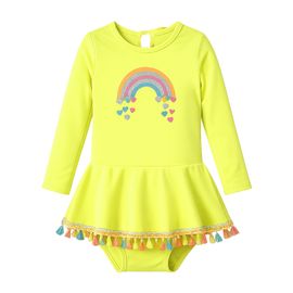 Maio-Body-Infantil-Amarelo-Neon-Arco-Iris-Saia-Tassel-Coloridos-2