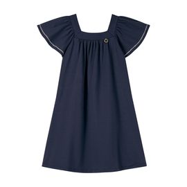 -Vestido-Infantil-Cotton-Liso-Azul-Marinho-Manga-Sino-2
