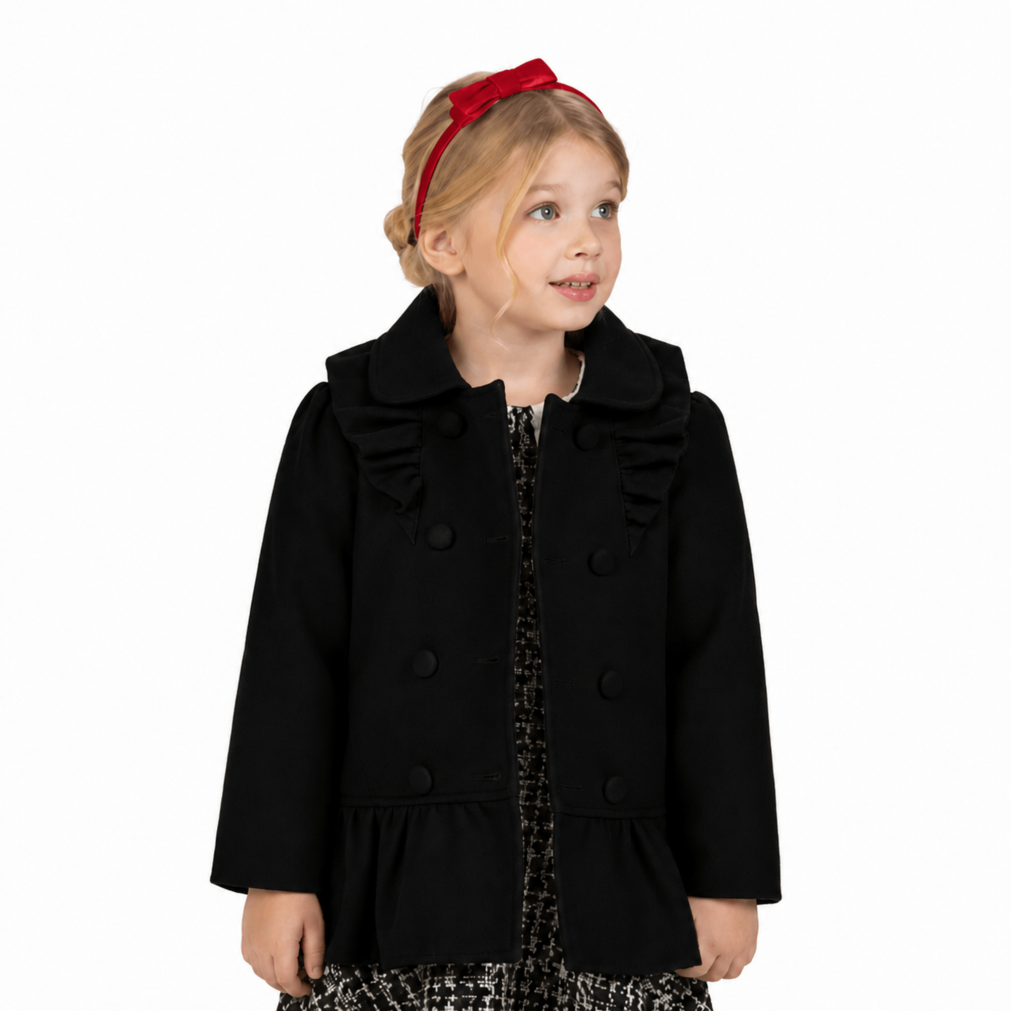 Casaco-Infantil-Trench-Coat-Tweed-Preto-Milon-1