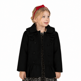 Casaco-Infantil-Trench-Coat-Tweed-Preto-Milon-1