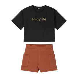Conjunto-Meninas-Blusa-Preta-Enjoy-Life-e-Short-Ferrugem-2