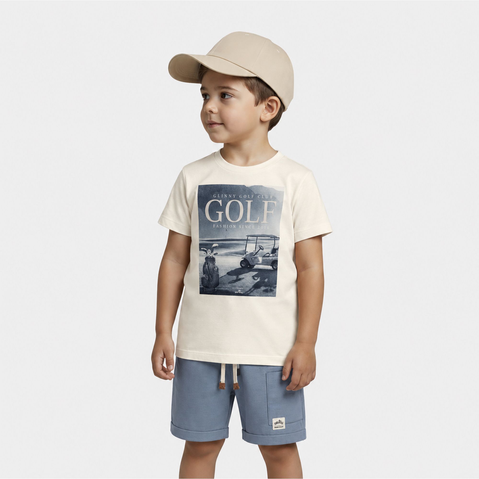 Conjunto-Meninos-Camiseta-Off-White-Golfe-e-Bermuda-Sarja-Azul