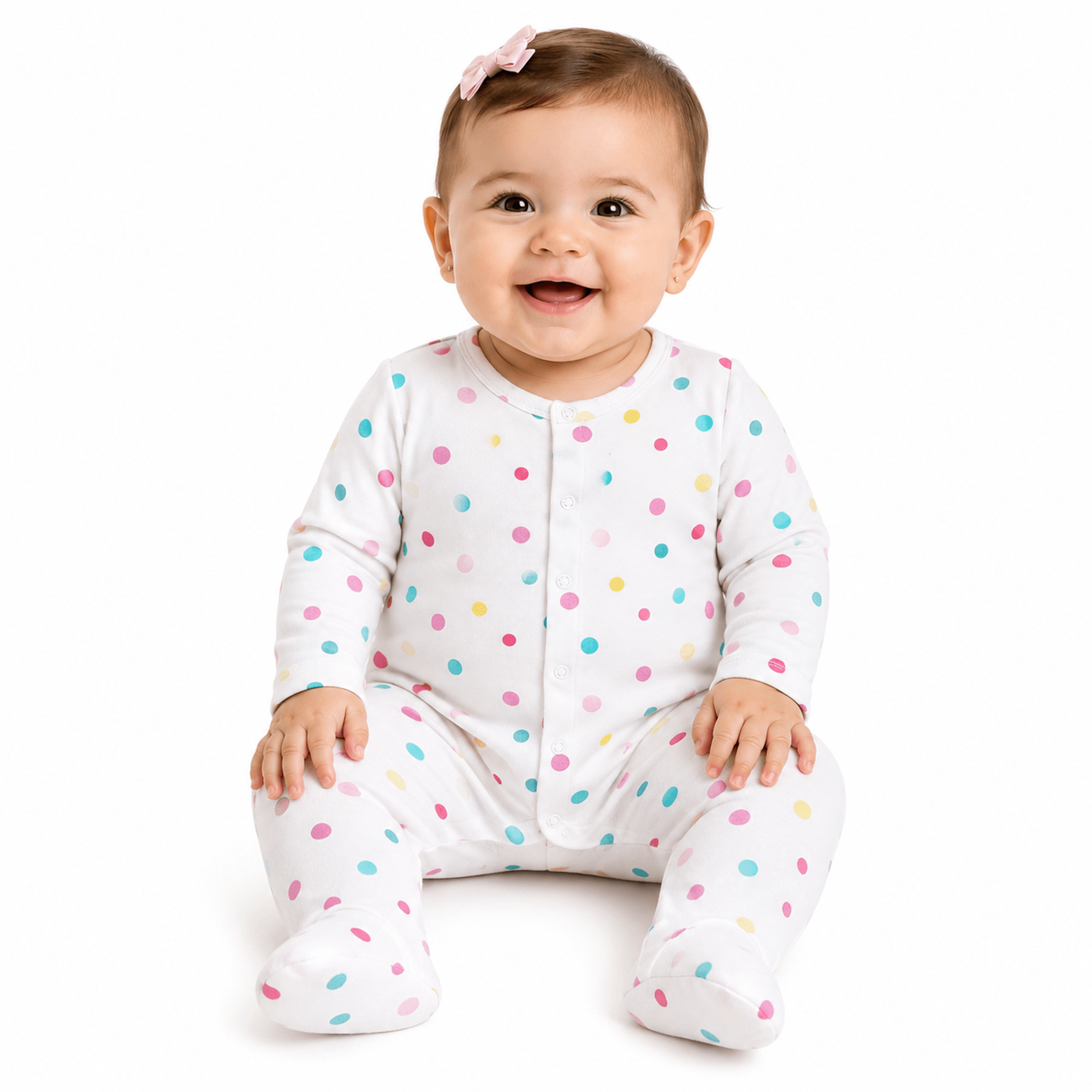 Macacao-Bebe-Longo-Malha-Off-White-Bolinhas-Coloridas-Tip-Top-1