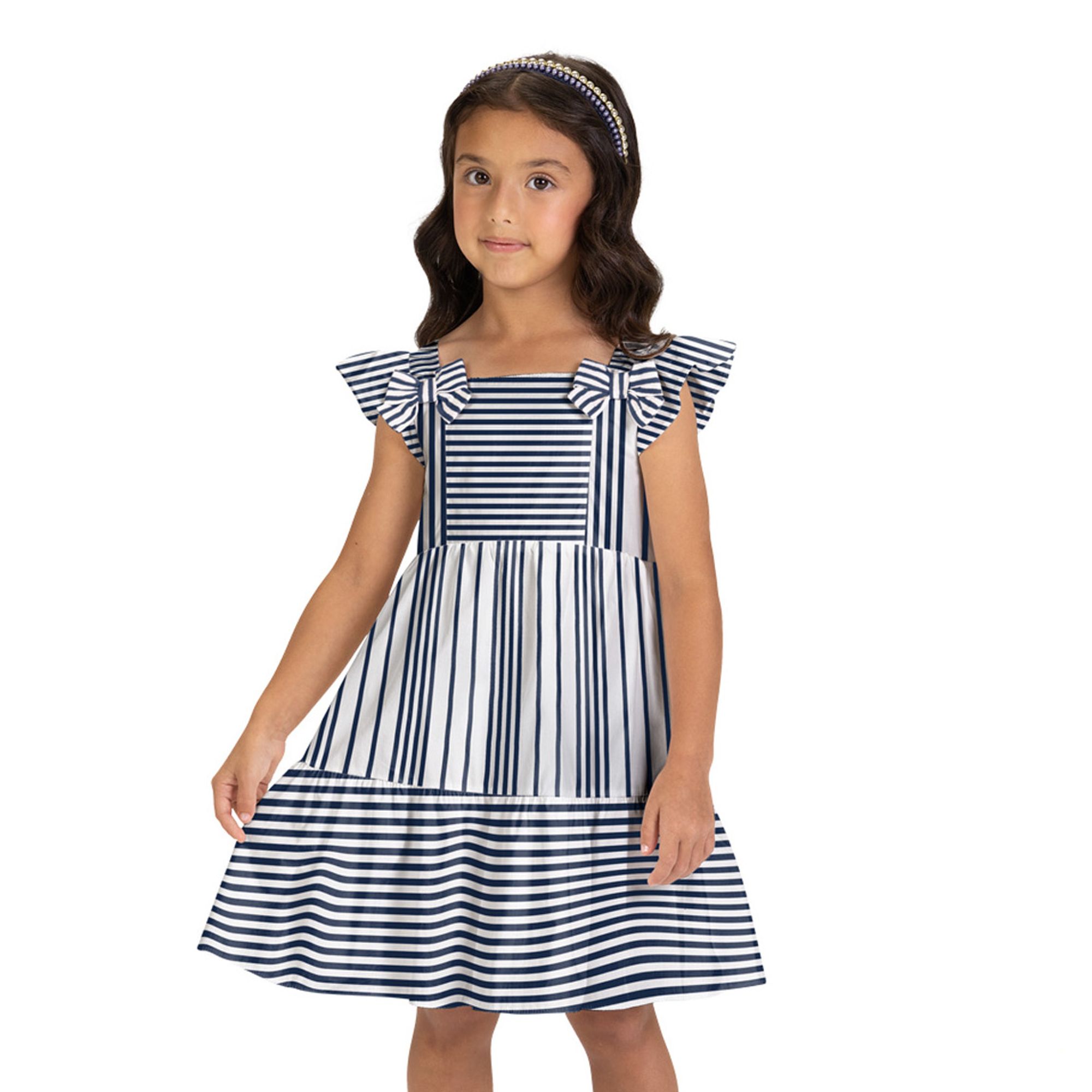 -Vestido-Infantil-Tricoline-Listras-Azul-e-Branco-e-Lacos-Milon-1