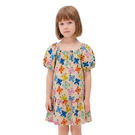 Vestido-Meninas-Fabula-Malha-Bege-Borboletas-Coloridas-Voadoras-1