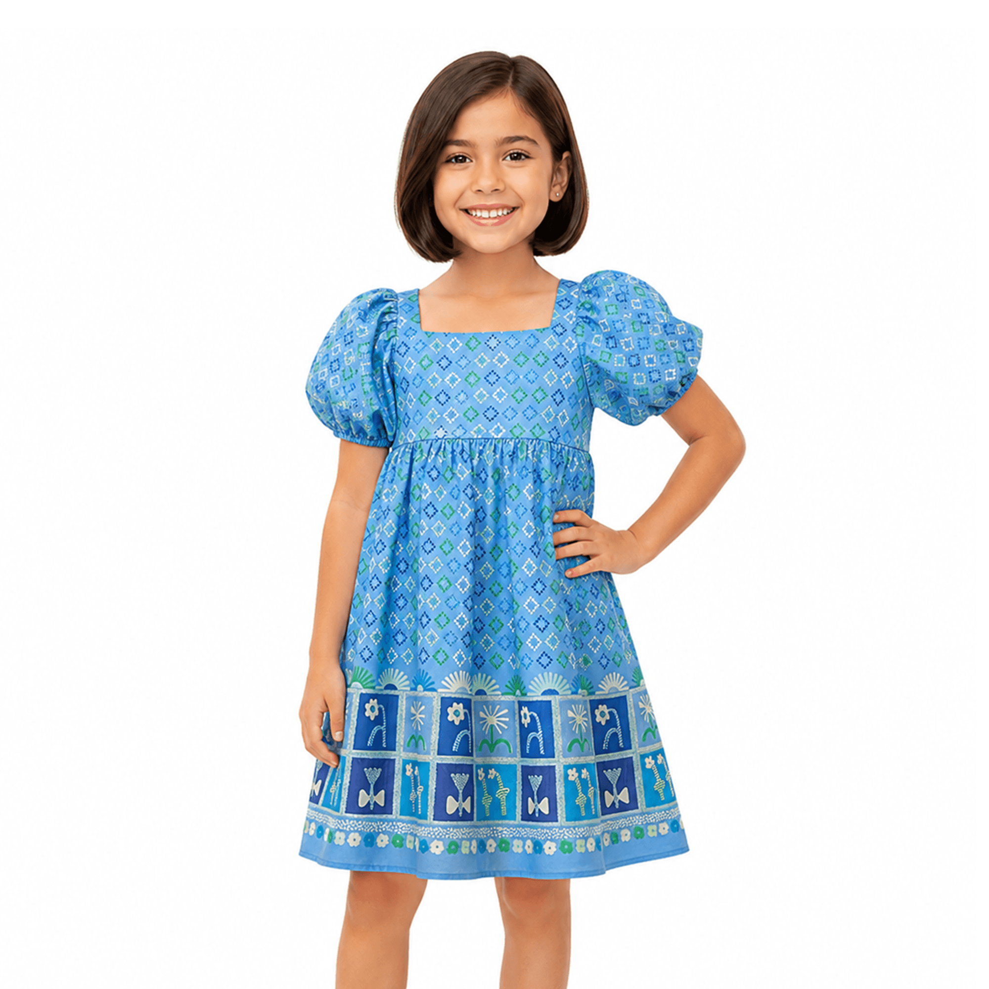 vestido-infantil-fabula-azul-mangas-bufantes-sonho-de-flor