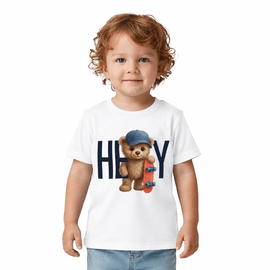 Camiseta-Meninos-Manga-Curta-Branca-Urso-Skatista-Kyly-1