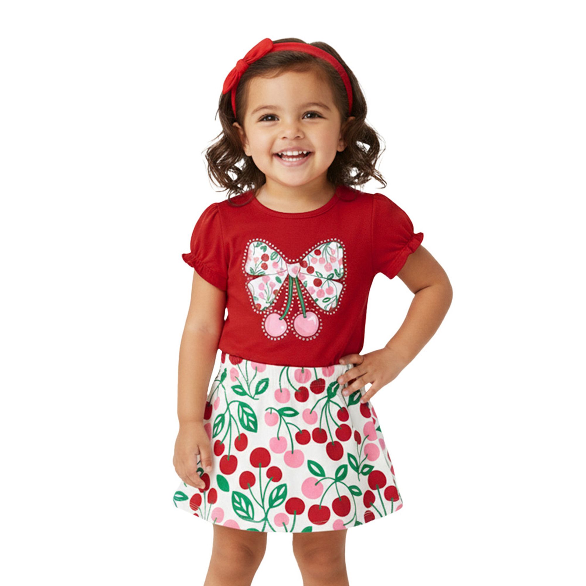 Conjunto-Meninas-Blusa-Vermelha-Laco-e-Saia-Branca-Cerejas-1