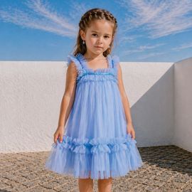 Vestido-Infantil-Festa-Azul-Claro-Tule-e-Paetes-Alcas-e-Decote