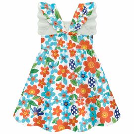 Vestido-Meninas-Malha-Floral-Branco-e-Laranja-Alcas-Babados-2