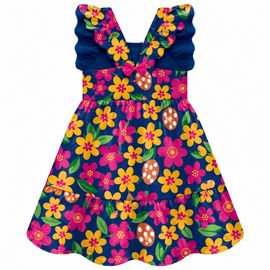 Vestido-Meninas-Malha-Floral-Azul-Pink-e-Amarelo-Alcas-Babados-2