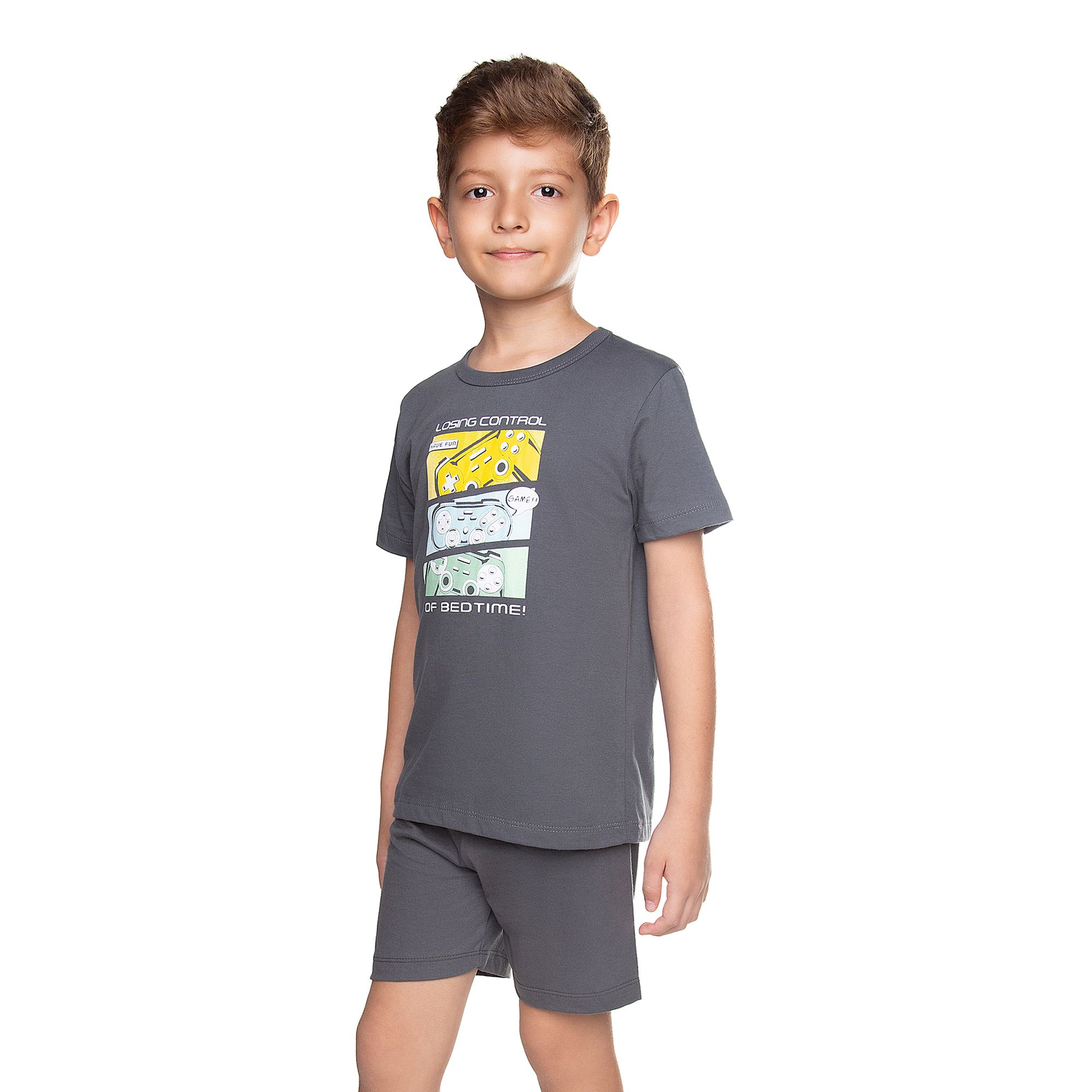 -Pijama-Curto-Meninos-Malha-Game-Controller-Cinza-Titanio-