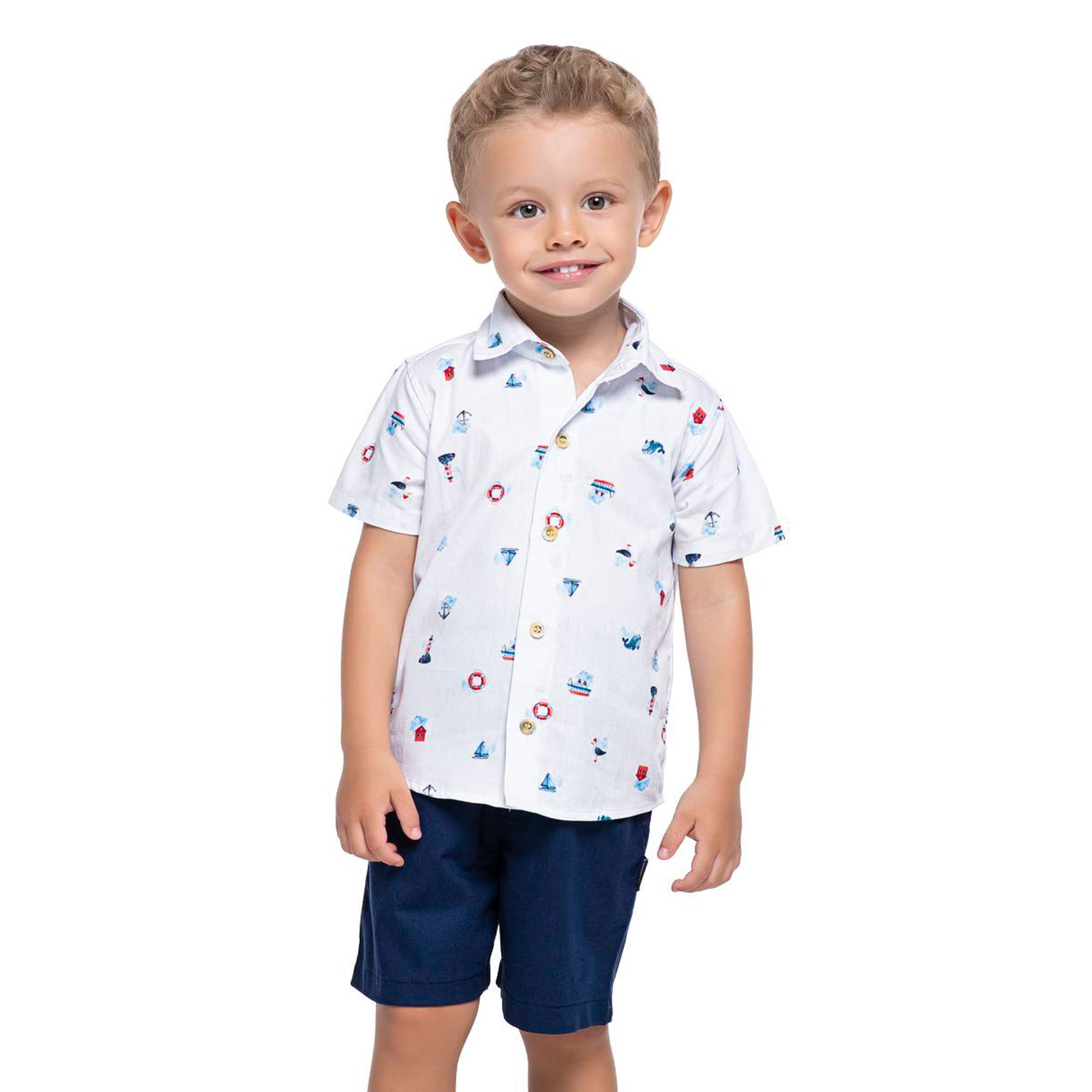 Conjunto-Meninos-Camisa-Branca-Barquinhos-e-Bermuda-Azul-Marinho